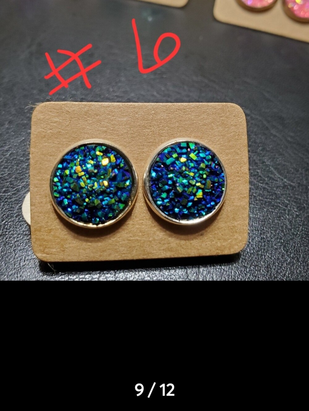 Women's Druzy Post Earrings - Picture 9 of 11